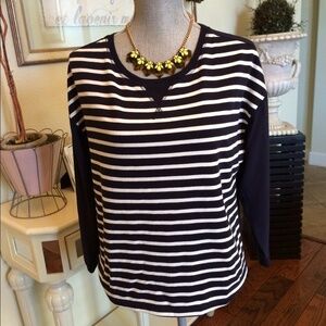 Loft navy & white strip top